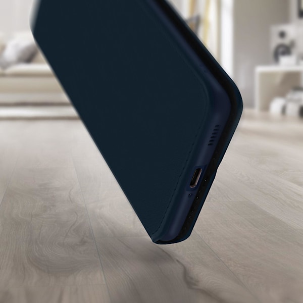 Lompakkokotelo Galaxy S21 FE:lle, magneettikorttipidike ja videon katseluteline, ruusukulta [HK] Bleu Nuit