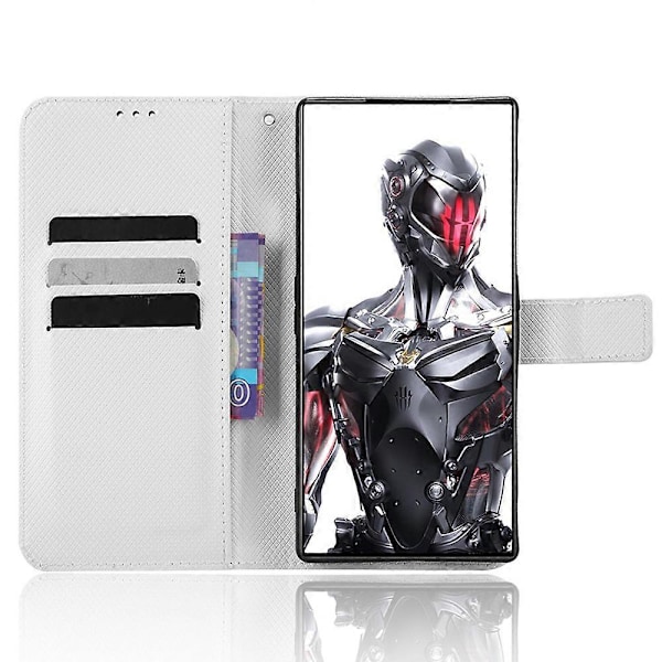 ZTE nubia Red Magic 8 Pro+ 5G / Red Magic 8 Pro 5G timanttikuvioinen PU-nahkainen jalustakansi suojakuori lompakkokotelo [HK] White