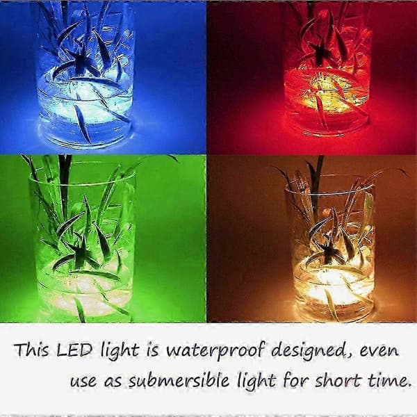 Fjernstyrede Undervandslys, 16 Multi-Farver 4 Tilstande LED-lys med Batteridrift (4-pak) [HK]