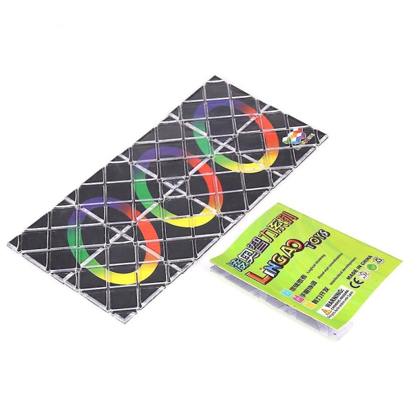 8 paneler 3 ringar magisk hopfällbar Twisty Cube Puzzle, Svart[HK]