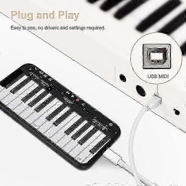 1m 8-pin til USB-B MIDI-kabel til iPad / iPhone [HK]