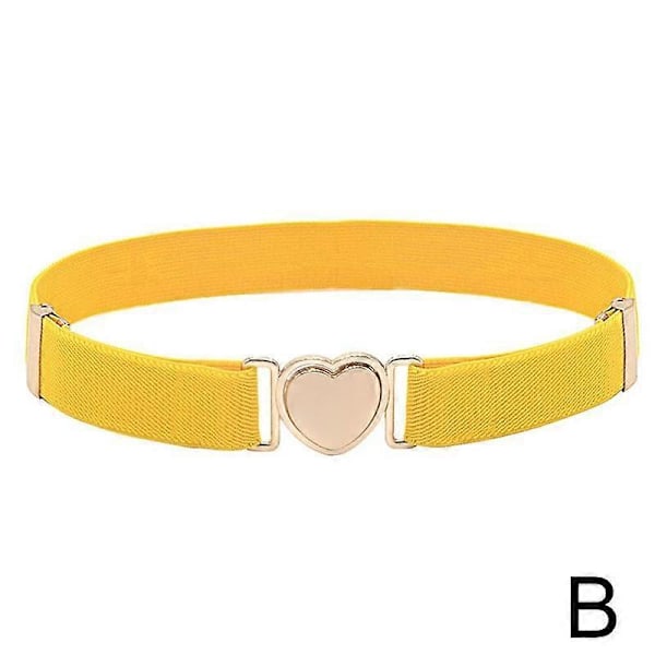 Jenter Elastiske Belter Justerbart Midjebelte Tenåringsbukser Hjerte NYTT. Belte[HK] Yellow