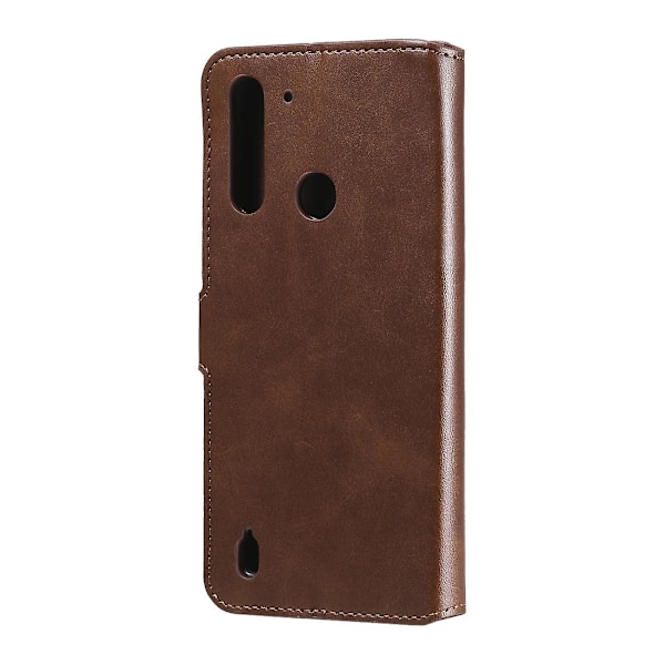 Kalveskinds tekstur læder cover til Motorola Moto G8 Power Lite[HK] Brown
