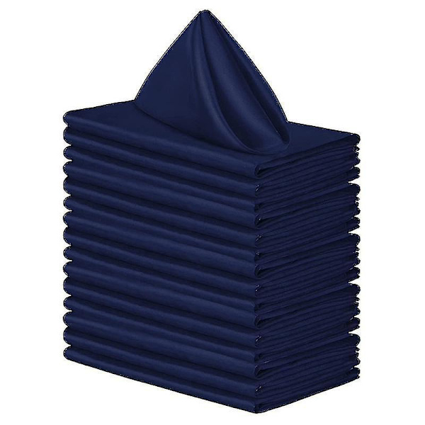 12 stk. 12 tommer køkkenklud servietter bomuldsblanding vaskbar og genanvendelig bord middagsservietter[HK] Navy Blue