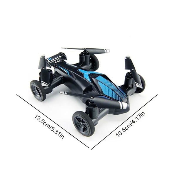 Flygplan/Land RC Bil Fjärrkontrollfordon Mini Drone Barn Present Leksak Fjärrkontroll Flygande Bil Luft-mark Dubbelläge Leksaker[HK] Blue
