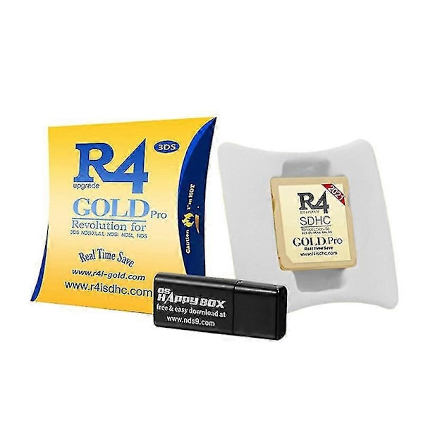 2021 R4 Gold Pro Sdhc Ds/3ds/2ds/ Revolution -pelikasetti USB-adapterilla [HK] 1 Pcs Gold