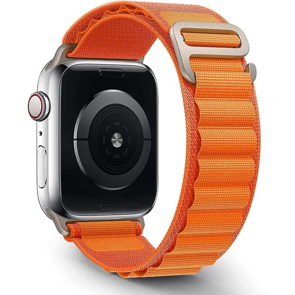 Al - Orange-alpine løkkerem kompatibel med Apple Watch Ultra 49/45/44/42 mm, vævet rem kompatibel til Iwatch Series 8/7/6/5/4/3/2/1/se([HK])