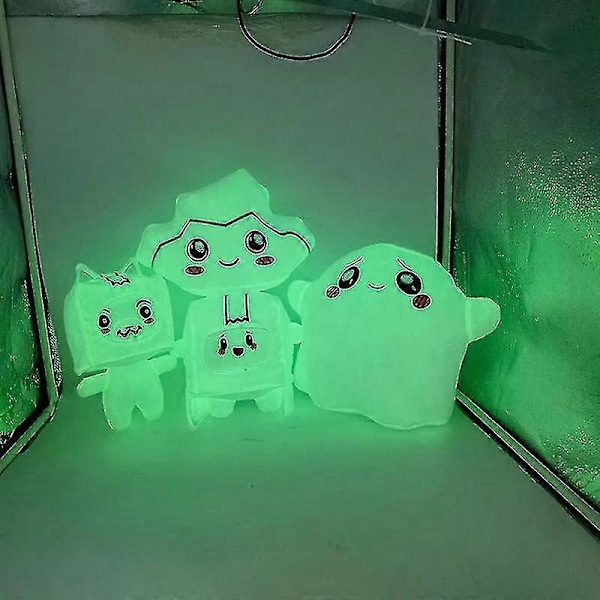 Lankybox Glow In The Dark Plysch Foxy Boxy Ghosty Lanky Box Avtagbar Mjuk Leksak Barnpresent Vändbar Docka Flicksäng Kudde   A