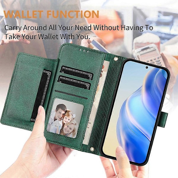 Plånboksfodral med dragkedja PU-läder för ZTE Blade A75 5G / Nubia Focus[HK] Green