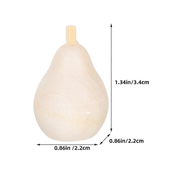 Träfrukter Hantverk Omålade Träpäron för Dekoration 10-pack Kit[HK]