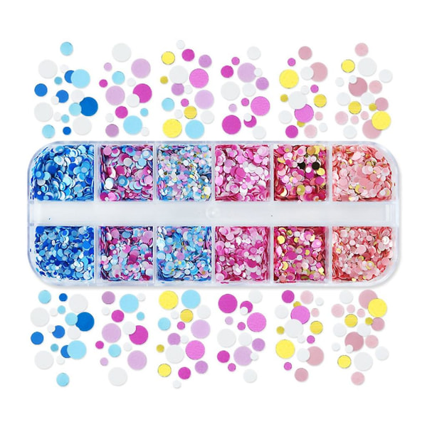 Nails Paljetter Runde Glitter Confetti For DIY smykker Making Resin Mold Fillers