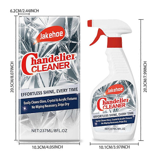 Kronljuskrona Rengöring Dropptork Spray Kraftfull Kristallrengöring för Kronljuskrona Icke-räfflad Glasrengöring Vätska[HK] 3PCs