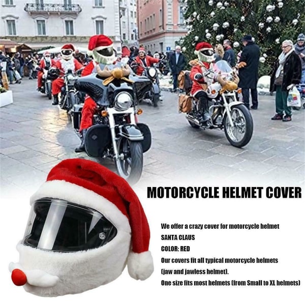 Julepynt 2023 Til salg og udsalg Motorcykelovertræk Heeds Case Hjelmovertræk Julemandshat [HK]