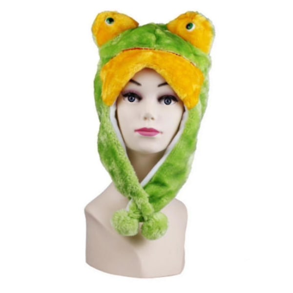 Plysj Morsomme Dyrehatter En Størrelse Lue Polyester Med Fleecefôr Yyds[HK] Frog