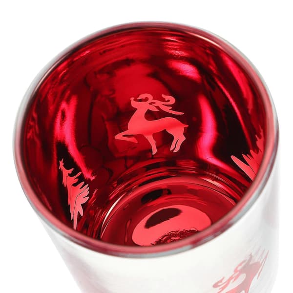 Jul Ljusstake Glas Röd för Heminredning Set 1Set[HK]
