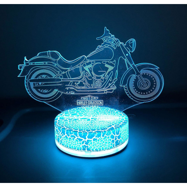 Jusch Harley Davidson Motorsykkel Lampe Nattlys Gaver 3d 7 Farger[HK]