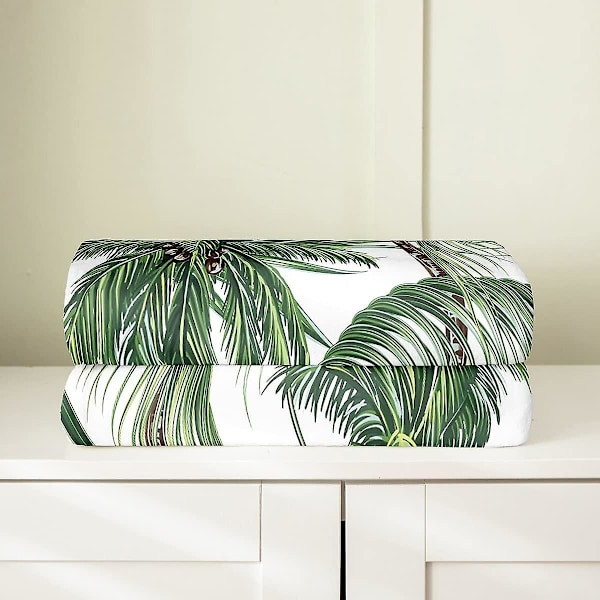 Palm Tree Fleece Tæppe, Helårs Palm Leaf Sengetæppe Botanisk Natur Fuzzy Tæppe Til Seng Sofa, Soveværelse Plys Tæppe Leaf Bra[HK] 60x50in 150x125cm