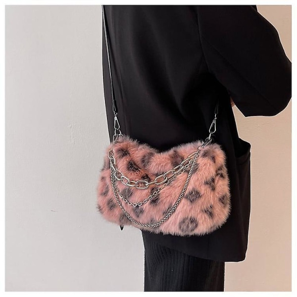 Plys taske efterår og vinter armhule taske High Sense håndtaske kvinders New Fashion Ins skuldertaske[HK] Pink