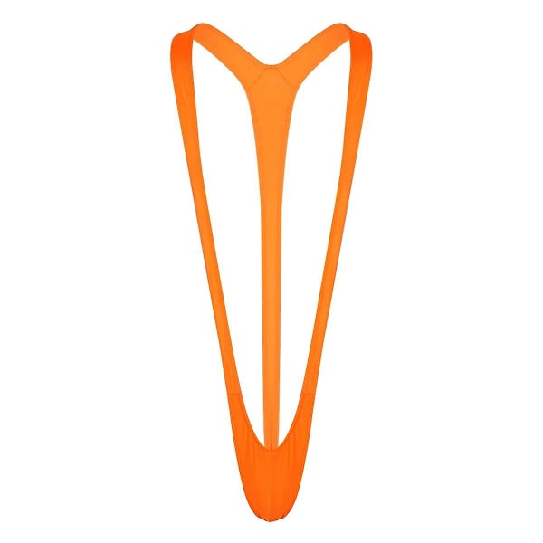 Fluorescerende Mankini - Elastisk Badedrakt for Menn [HK] One Size Orange