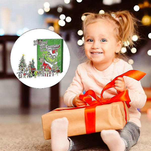 Grinchen 2024 Julkalender med Figurer, Statyer och Leksaker - 24 Dagar Julklappskalender för Barn [HK]