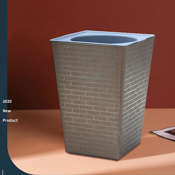 HK Tegelmönstrad Blomkruka Imitation Metall Plast Blomkruka Fyrkantig Och Hög Typ För Trädgårdskruka Coppery Middle