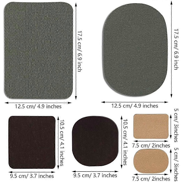 30 Stycken Stryk-på-Tyg Lappar Tyg Reparationslappar Twill Klädreparationskit för Jacka Kläder, 5 Färger[HK] as shown