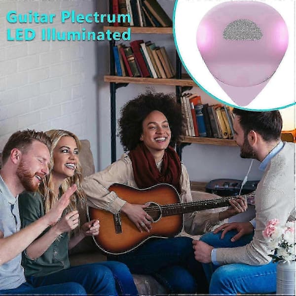 LED Lysande Gitarrplektrum, Lysande Gitarrplektrum, Hållbara Gitarrtillbehör För Musikälskare, Gitarrnybörjare[HK] Pink