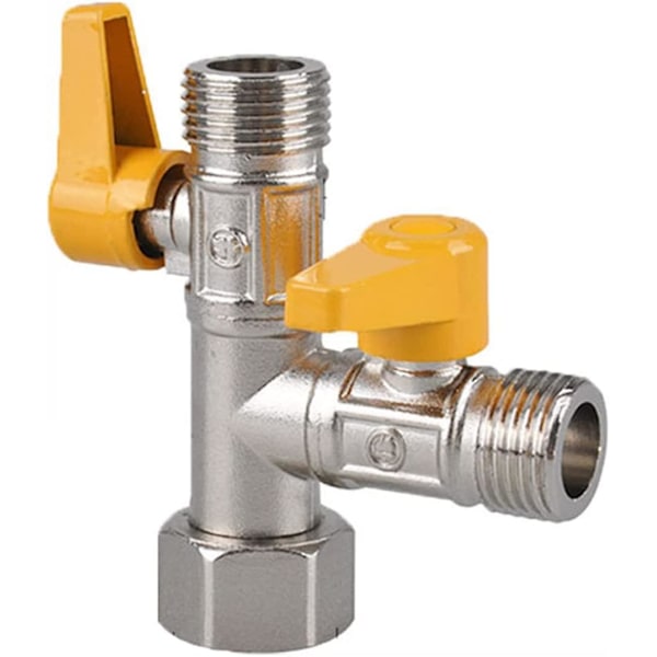 HKK 3-veis ventil messing 3-veis dusjventil messing 3-veis ventil T-fitting, stoppventil for kjøkken eller bad