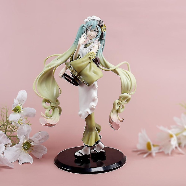 Hatsune Miku Figurine 22cm Pvc Matcha Bafei Fairy Tale Wonderland Julgåva Anime Actionfigur Vuxenmodell Leksaker För Pojkar[HK]
