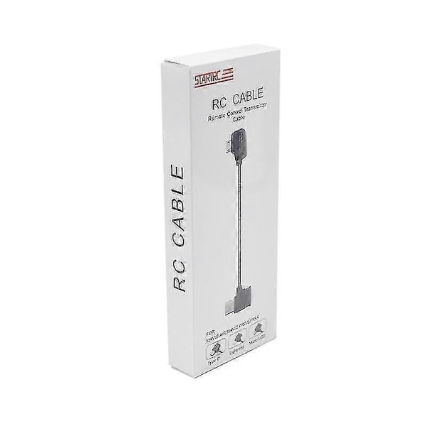 Startrc 10cm Usb-c / Type-c - Micro Usb -muuntosovitin Datakaapeli Dji Mavic Mini / Air, Shark -kaukosäätimelle (musta)[HK]