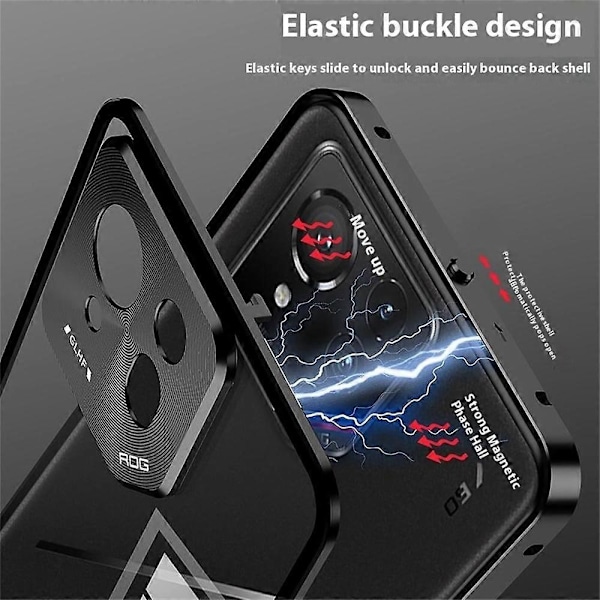 For Asus ROG Phone 9 Pro 5G Phone 9 5G Deksel Metallramme Herdet Glass Bakside Mobil Dekning med Slide[HK] Tarnish Multicolor