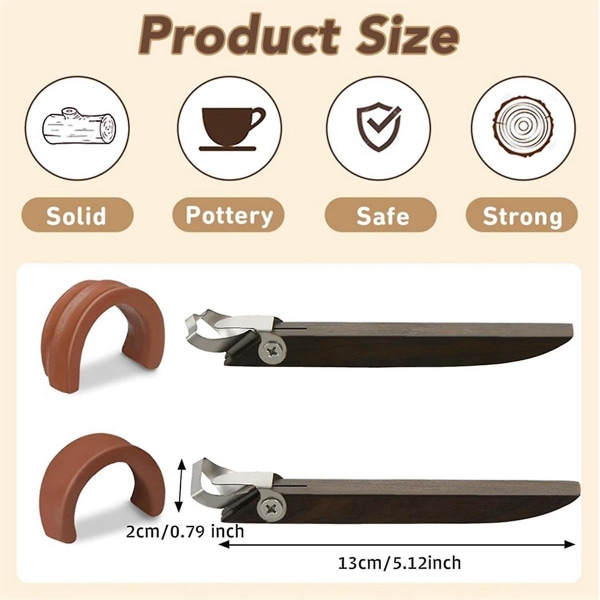 2 Pcs Sculpture Pottery Carving Tool Pottery Cup Handle Shape Tool Clay Extruder Tool (simple Style([HK])