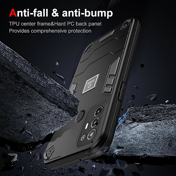 2-i-1 Stöttåligt Telefonskal För ZTE Blade A52[HK] Black