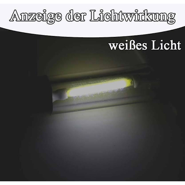 HK 31/36/39/41mm 12vC5W dubbla huvud bil SMD Feiteng COB LED interiörbelysning, vit 5pcs 41MM
