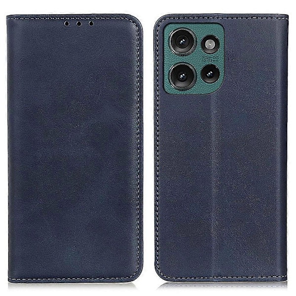 Til Motorola Edge 50 5G Etui Split Læder Flip Wallet Telefon Cover - Kaffe[HK] Multicolor Blue