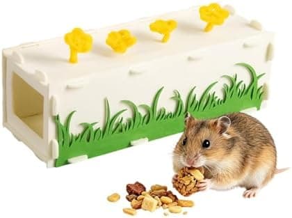 Hamsterrør, rektangulær hviletunnel til dyr, marsvinlegetøjsrør | til hamster, dværg, ørkenrotte, pindsvin, chinchilla, kanin, marsvin [HK] large