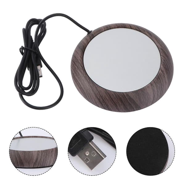 USB Koppvarmer for oppvarming Kaffekoppvarmer Dyp trefinish [HK]