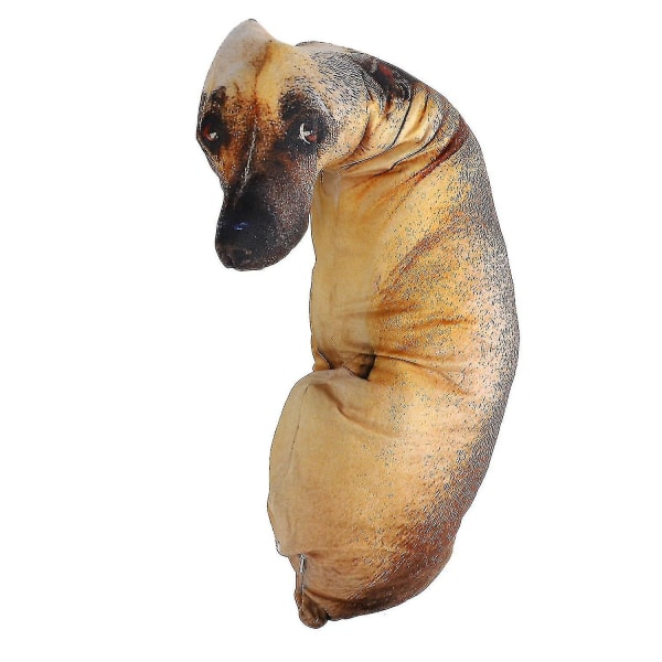 3d Cute Bend Dog trykt pude naturtro dyr Sjovt hundehoved Cosplay Børn yndlingslegetøj[HK]