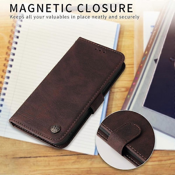 Skin Feel PU-fodral för Motorola Edge 50 Neo / ThinkPhone 25[HK] Brown