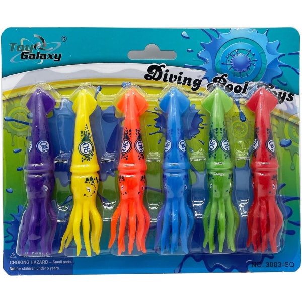 Barnpool Dyk Lekset, Öva Dykning Och Simning, Flerfärgad Sjunkande Bläckfisk (set Om 6)[HK] multicolored squid