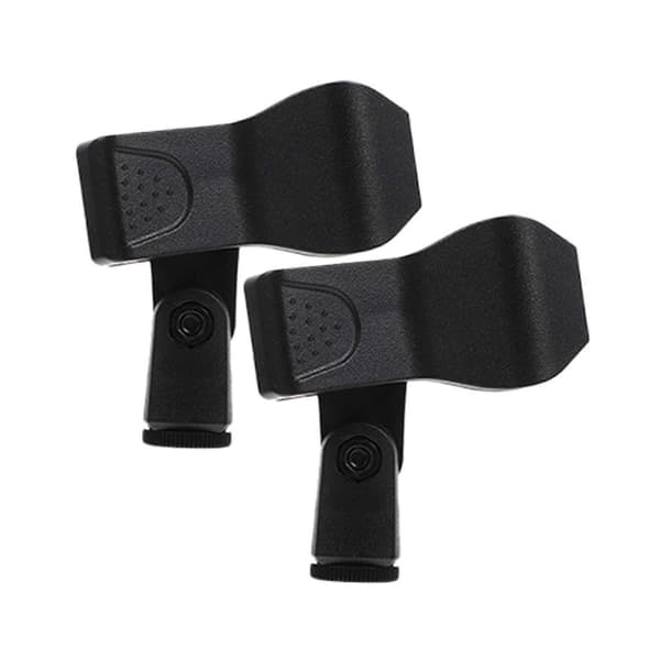 Mikrofonclips af plastik til sikker fastholdelse 2 stk. Universal sorte klemmer[HK]