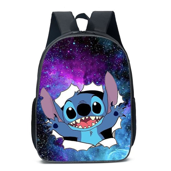 Stitch-aiheinen reppu lapsille, pojille ja tytöille, sarjakuva-aiheinen koululaukku, matkareppu, olkalaukku [HK] E