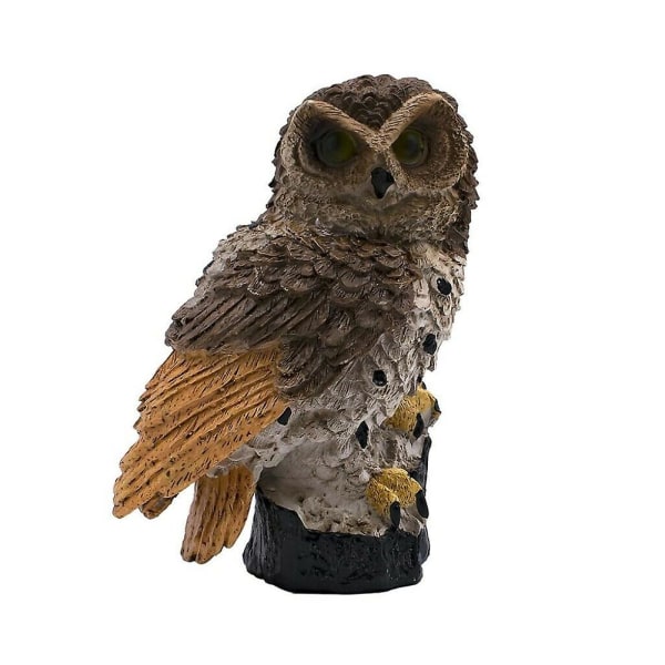 LED Havelyslys - Ugleform, Udendørs Vandafvisende, Energibesparende Lampe[HkkK] Brown Owl