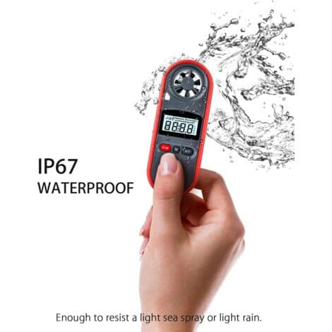 Bærbar vindhastighetsmåler anemometer, digital lufttemperatur anemometer, vindhastighetsmåler termometer, VVS velometer (HK)