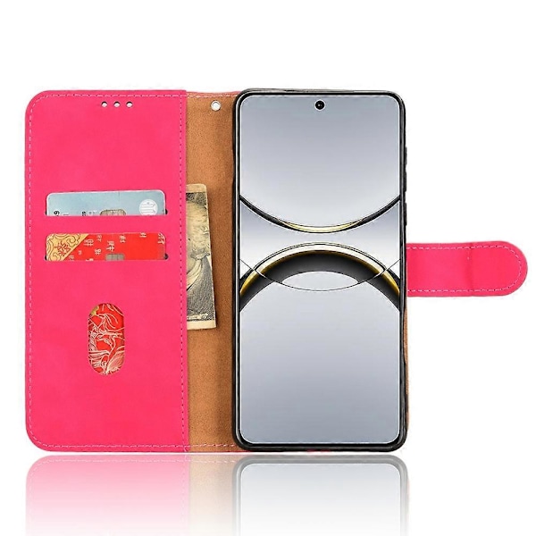For Oppo Find X8 Pro 5G Lærveske Hudfølelse Anti-Fall Lommebok Flip Telefon Deksel - Grønn[HK] Rose Multicolor
