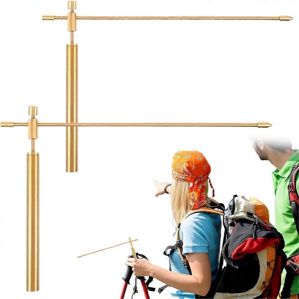 Slagruta Koppar 1 Par Smidig Rotation Spådomsstavar Massiva Kopparstavar Slagruta Andlig med Instruktioner[HK] As Shown