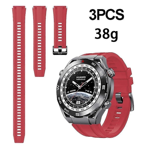 Silikonarmband för Huawei Watch Ultimate 3st Längre Modell[HK] Red