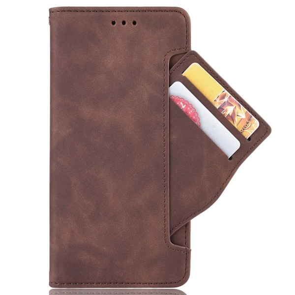Lompakkotelineellä varustettu nahkainen puhelinkotelo Nokia 8.3 5G -puhelimelle, törmäyssuojattu [HK] Style B Nokia 8.3 5G Brown