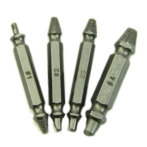 4x Screw Extractor Borr Bits Guide Set Broken Bolt Remover Easy Out #1 #2 #3 #4([HK])