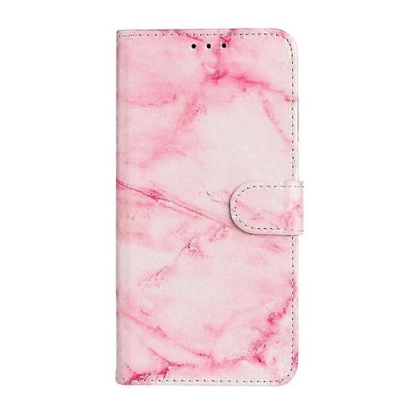 Färgat marmormönster horisontellt flip PU läder telefonfodral för Huawei Y6p [HK] Pink Marble